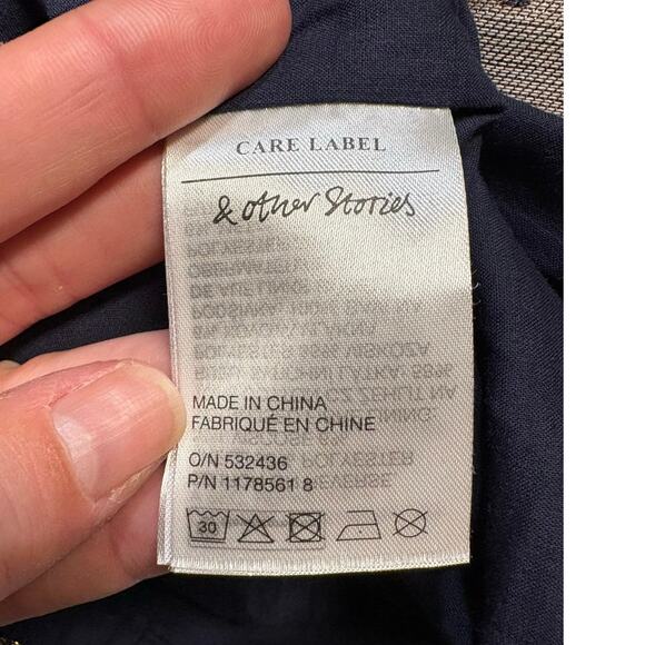 & Other Stories Navy Jacquard Aline Mini Skirt Pockets - 12 - Picture 6 of 7